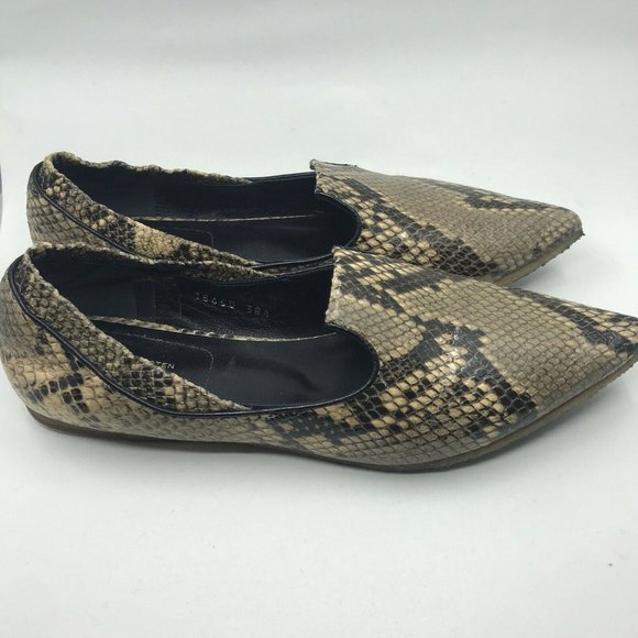 Dries Van Noten Embossed Python Flats 38.5 Pointed - Picture 4 of 12